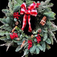 Festive gingham scented wreath